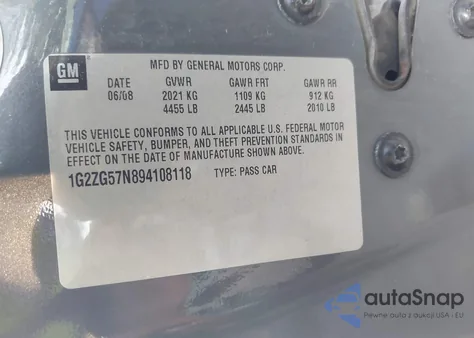 2009 Pontiac G6 from USA, damaged, VIN 1G2ZG57N894108118